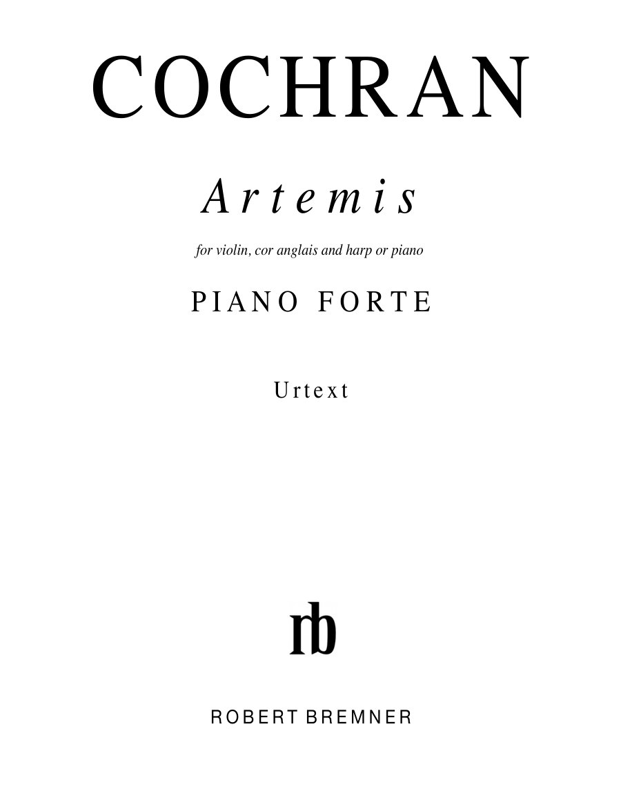 Title page of Artemis, Trio
