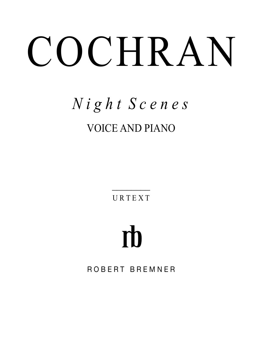 Title page of Night Scenes, for Voice and Pianoforte